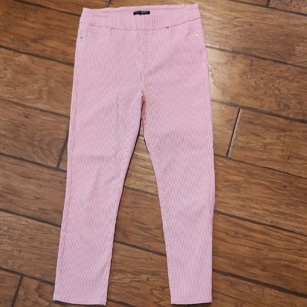 Mario Serrani Pink and White Striped Pants